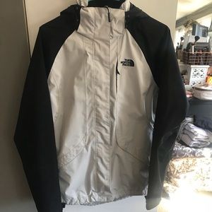 Cream/ Black north face jacket size medium